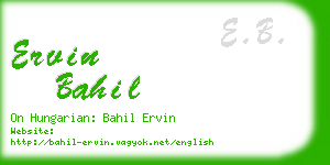 ervin bahil business card